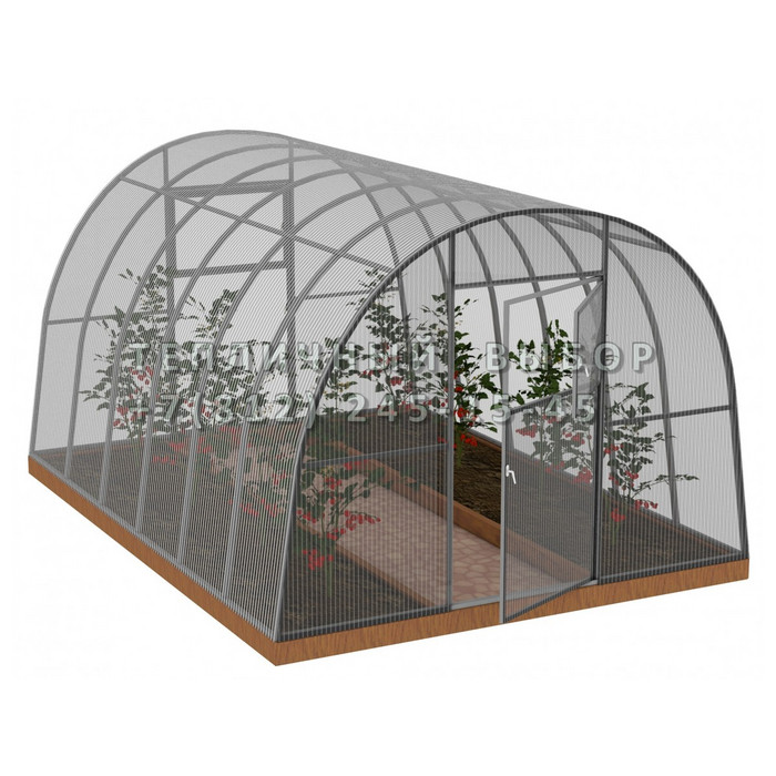 Теплица из поликарбоната Усиленная Арочная 2,5х4 h=2 м профиль 20х20 мм 
