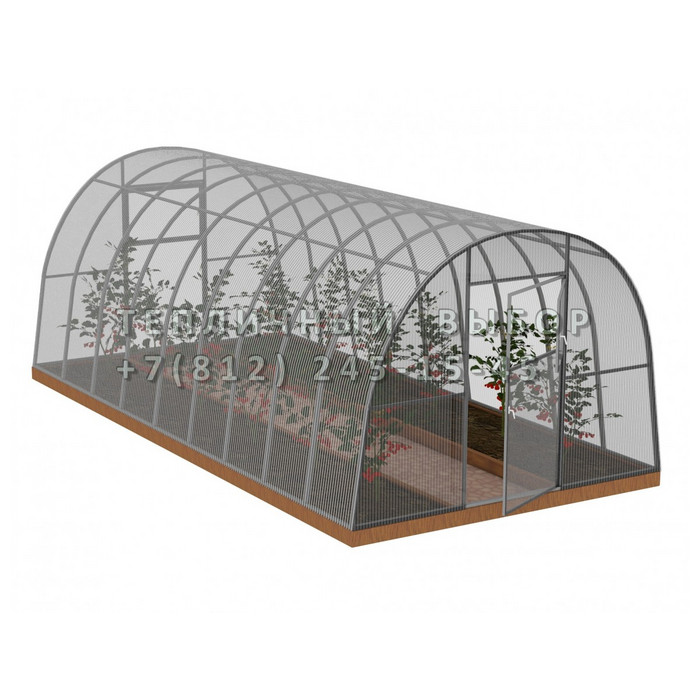 Теплица из поликарбоната Усиленная Арочная 3х6 h=2.1 м профиль 25х25 мм