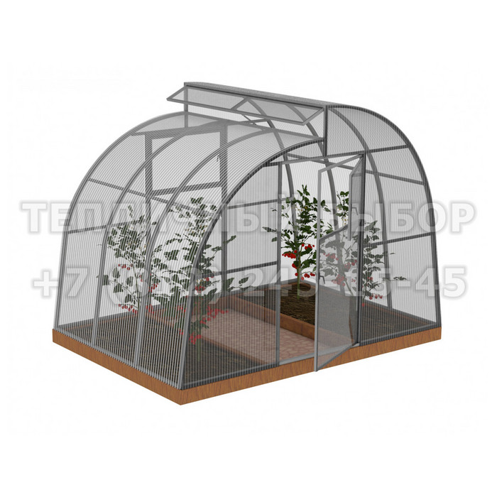 Теплица из поликарбоната Усиленная По Митлайдеру 3х2 h=2.2 м профиль 25х25 мм